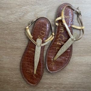 Sam Edelman Gigi Gold Glitter Sandal
